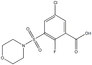 5-chloro-2-fluoro-3-(morpholin-4-ylsulfonyl)benzoic acid Struktur