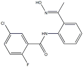 5-chloro-2-fluoro-N-{2-[1-(hydroxyimino)ethyl]phenyl}benzamide Struktur