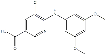 5-chloro-6-[(3,5-dimethoxyphenyl)amino]pyridine-3-carboxylic acid Struktur