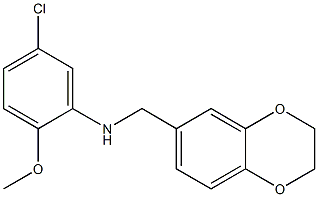 5-chloro-N-(2,3-dihydro-1,4-benzodioxin-6-ylmethyl)-2-methoxyaniline Struktur