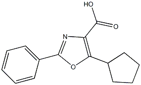 5-cyclopentyl-2-phenyl-1,3-oxazole-4-carboxylic acid Struktur