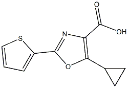 5-cyclopropyl-2-(thiophen-2-yl)-1,3-oxazole-4-carboxylic acid Struktur