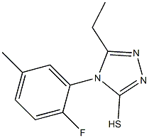 5-ethyl-4-(2-fluoro-5-methylphenyl)-4H-1,2,4-triazole-3-thiol Struktur