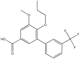 5-methoxy-6-propoxy-3'-(trifluoromethyl)-1,1'-biphenyl-3-carboxylic acid Struktur