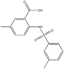 5-methyl-2-[(3-methylbenzene)sulfonamido]benzoic acid Struktur