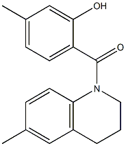 5-methyl-2-[(6-methyl-1,2,3,4-tetrahydroquinolin-1-yl)carbonyl]phenol Struktur