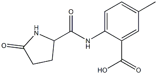 5-methyl-2-{[(5-oxopyrrolidin-2-yl)carbonyl]amino}benzoic acid Struktur