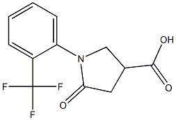 5-oxo-1-[2-(trifluoromethyl)phenyl]pyrrolidine-3-carboxylic acid Struktur