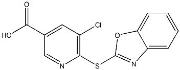 6-(1,3-benzoxazol-2-ylsulfanyl)-5-chloropyridine-3-carboxylic acid Struktur