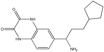 6-(1-amino-3-cyclopentylpropyl)-1,2,3,4-tetrahydroquinoxaline-2,3-dione Struktur