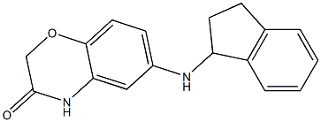 6-(2,3-dihydro-1H-inden-1-ylamino)-3,4-dihydro-2H-1,4-benzoxazin-3-one Struktur