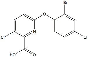 6-(2-bromo-4-chlorophenoxy)-3-chloropyridine-2-carboxylic acid Struktur