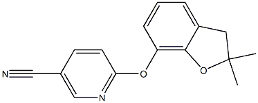 6-[(2,2-dimethyl-2,3-dihydro-1-benzofuran-7-yl)oxy]nicotinonitrile Struktur