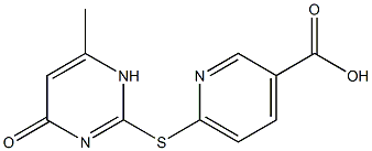 6-[(6-methyl-4-oxo-1,4-dihydropyrimidin-2-yl)sulfanyl]pyridine-3-carboxylic acid Struktur