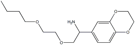 6-[1-amino-2-(2-butoxyethoxy)ethyl]-2,3-dihydro-1,4-benzodioxine Struktur