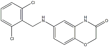 6-{[(2,6-dichlorophenyl)methyl]amino}-3,4-dihydro-2H-1,4-benzoxazin-3-one Struktur