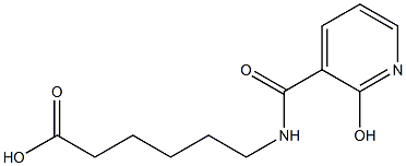 6-{[(2-hydroxypyridin-3-yl)carbonyl]amino}hexanoic acid Struktur