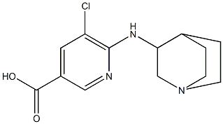 6-{1-azabicyclo[2.2.2]octan-3-ylamino}-5-chloropyridine-3-carboxylic acid Struktur