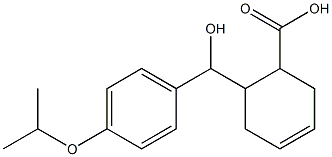 6-{hydroxy[4-(propan-2-yloxy)phenyl]methyl}cyclohex-3-ene-1-carboxylic acid Struktur