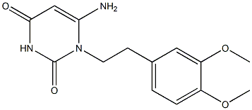 6-amino-1-[2-(3,4-dimethoxyphenyl)ethyl]-1,2,3,4-tetrahydropyrimidine-2,4-dione Struktur