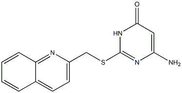 6-amino-2-[(quinolin-2-ylmethyl)sulfanyl]-3,4-dihydropyrimidin-4-one Struktur