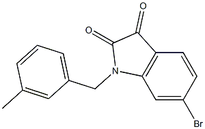 6-bromo-1-[(3-methylphenyl)methyl]-2,3-dihydro-1H-indole-2,3-dione Struktur