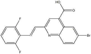 6-bromo-2-[(E)-2-(2,6-difluorophenyl)vinyl]quinoline-4-carboxylic acid Struktur