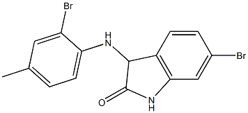 6-bromo-3-[(2-bromo-4-methylphenyl)amino]-2,3-dihydro-1H-indol-2-one Struktur