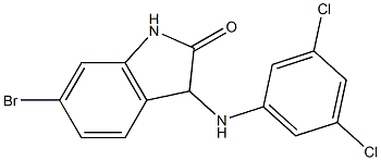 6-bromo-3-[(3,5-dichlorophenyl)amino]-2,3-dihydro-1H-indol-2-one Struktur