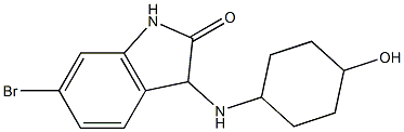 6-bromo-3-[(4-hydroxycyclohexyl)amino]-2,3-dihydro-1H-indol-2-one Struktur