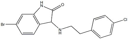 6-bromo-3-{[2-(4-chlorophenyl)ethyl]amino}-2,3-dihydro-1H-indol-2-one Struktur