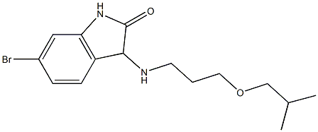 6-bromo-3-{[3-(2-methylpropoxy)propyl]amino}-2,3-dihydro-1H-indol-2-one Struktur