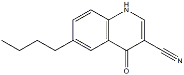 6-butyl-4-oxo-1,4-dihydroquinoline-3-carbonitrile Struktur