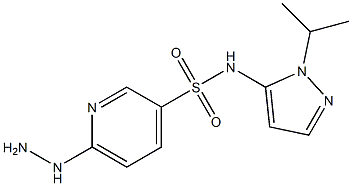 6-hydrazinyl-N-[1-(propan-2-yl)-1H-pyrazol-5-yl]pyridine-3-sulfonamide Struktur