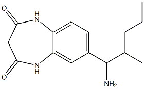 7-(1-amino-2-methylpentyl)-2,3,4,5-tetrahydro-1H-1,5-benzodiazepine-2,4-dione Struktur