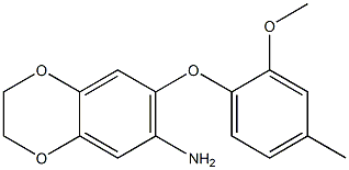 7-(2-methoxy-4-methylphenoxy)-2,3-dihydro-1,4-benzodioxin-6-amine Struktur