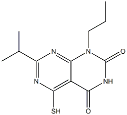 7-isopropyl-5-mercapto-1-propylpyrimido[4,5-d]pyrimidine-2,4(1H,3H)-dione Struktur