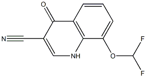 8-(difluoromethoxy)-4-oxo-1,4-dihydroquinoline-3-carbonitrile Struktur