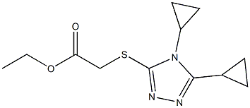 ethyl 2-[(4,5-dicyclopropyl-4H-1,2,4-triazol-3-yl)sulfanyl]acetate Struktur