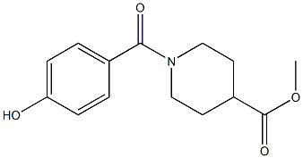 methyl 1-[(4-hydroxyphenyl)carbonyl]piperidine-4-carboxylate Struktur