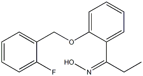 N-(1-{2-[(2-fluorophenyl)methoxy]phenyl}propylidene)hydroxylamine Struktur