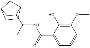 N-(1-{bicyclo[2.2.1]heptan-2-yl}ethyl)-2-hydroxy-3-methoxybenzamide Struktur