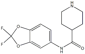 N-(2,2-difluoro-2H-1,3-benzodioxol-5-yl)piperidine-4-carboxamide Struktur