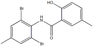 N-(2,6-dibromo-4-methylphenyl)-2-hydroxy-5-methylbenzamide Struktur