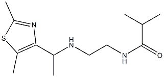 N-(2-{[1-(2,5-dimethyl-1,3-thiazol-4-yl)ethyl]amino}ethyl)-2-methylpropanamide Struktur