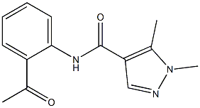 N-(2-acetylphenyl)-1,5-dimethyl-1H-pyrazole-4-carboxamide Struktur