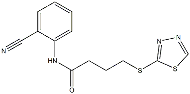 N-(2-cyanophenyl)-4-(1,3,4-thiadiazol-2-ylsulfanyl)butanamide Struktur