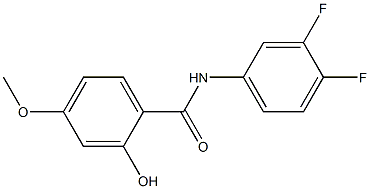 N-(3,4-difluorophenyl)-2-hydroxy-4-methoxybenzamide Struktur