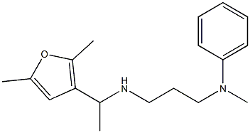 N-(3-{[1-(2,5-dimethylfuran-3-yl)ethyl]amino}propyl)-N-methylaniline Struktur