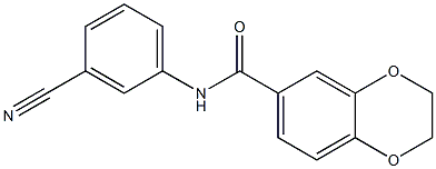 N-(3-cyanophenyl)-2,3-dihydro-1,4-benzodioxine-6-carboxamide Struktur